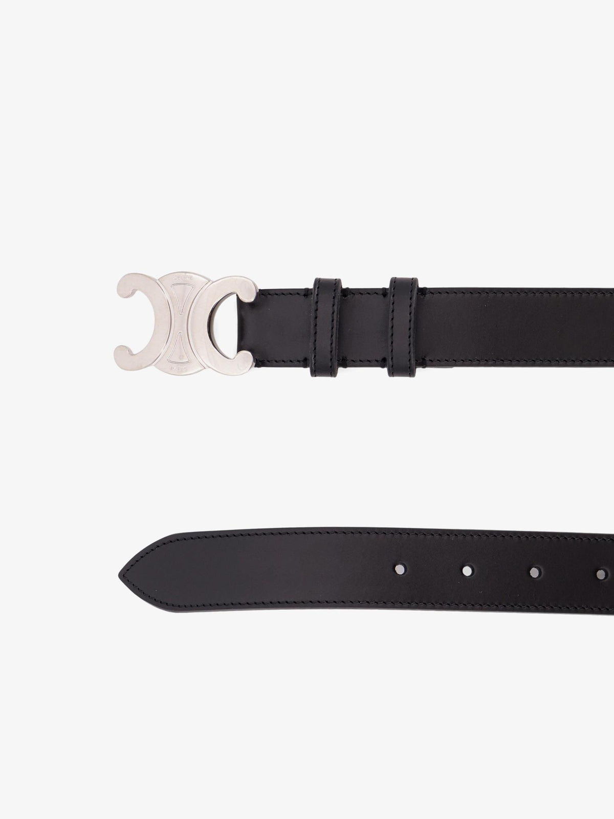 CELINE Silver Leather Belt