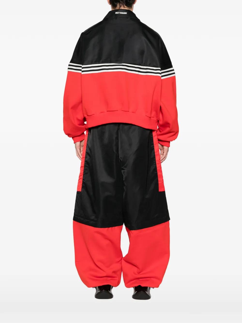 WILLY CHAVARRIA Adidas x Willy Chavarria Black Red Half Zip Pullover Sweatshirt