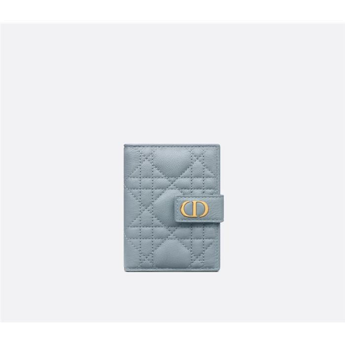 DIOR Caro Dandelion Leather Bifold Wallet Card Holder
