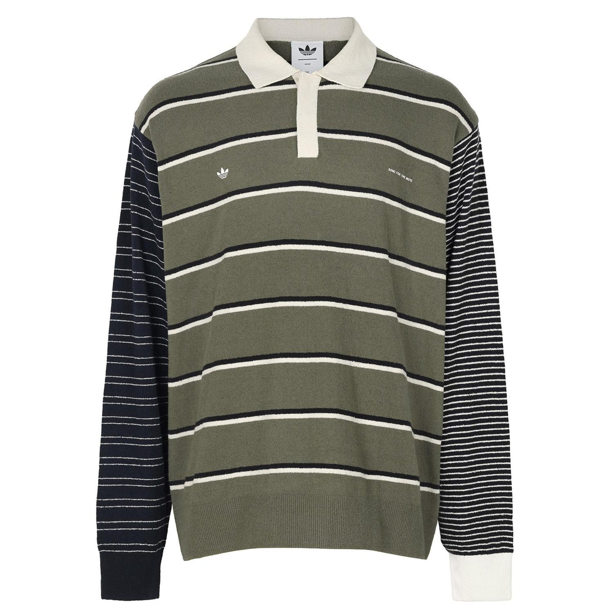 Adidas Olive Strata Rugby Polo Long Sleeve T-Shirt KS1343