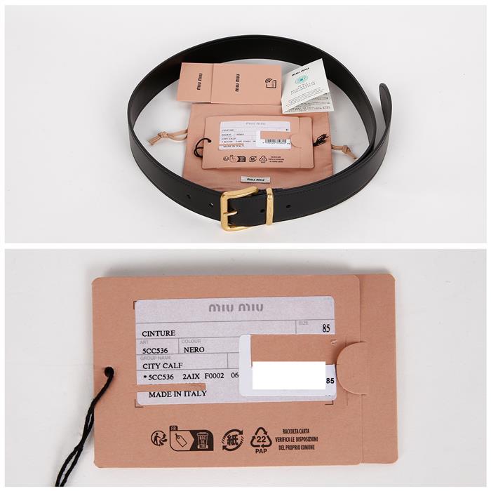 Miu Miu Logo Leather Belt 5CC536 2AIX F0002