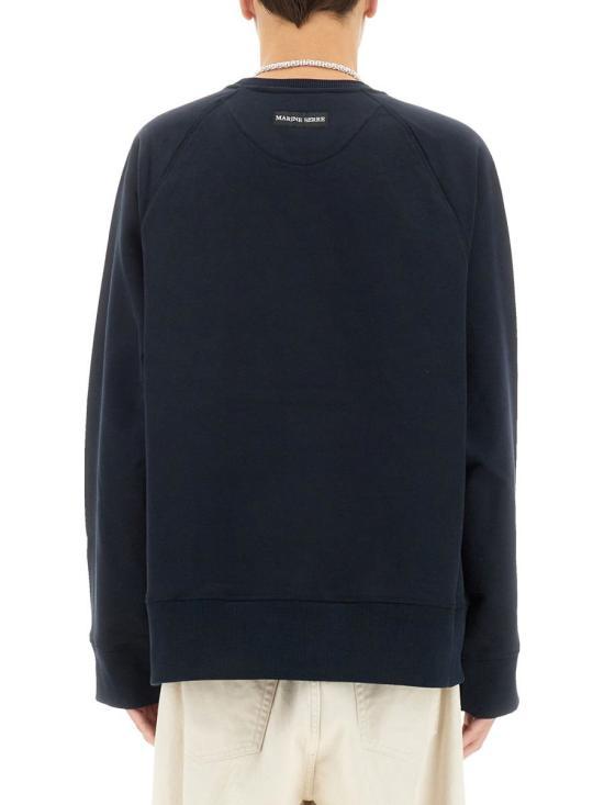 Marine Serre Navy Long Sleeve Sweatshirt UST019 ACJER0013 BL90