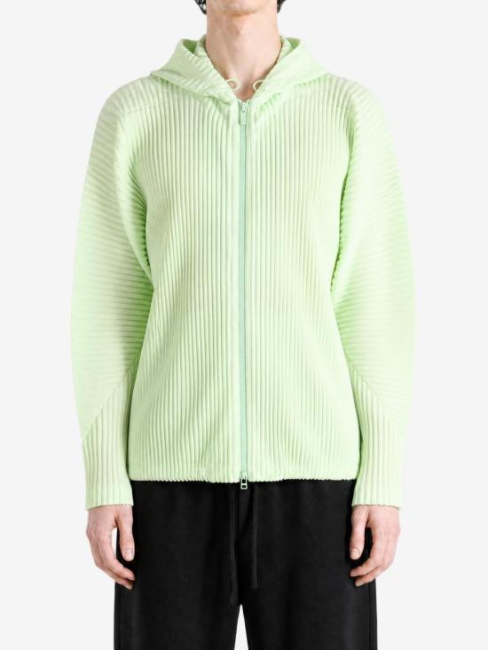 Issey Miyake Homme Plissé Hooded Sweatshirt HP68JL071 61 SHINE GREEN DOM