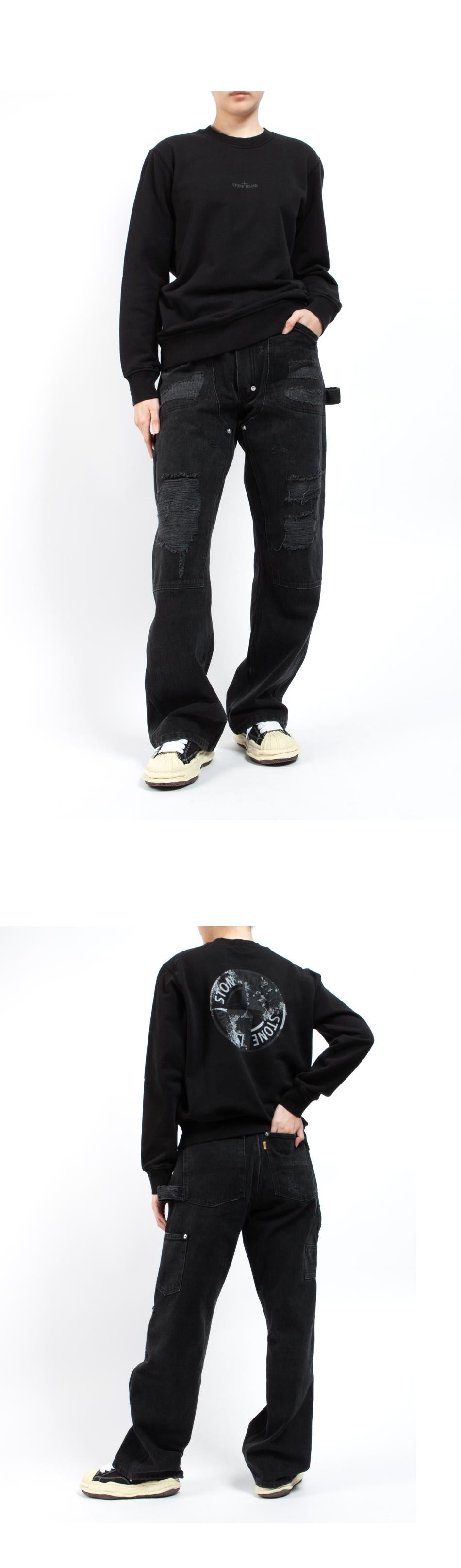 STONE ISLAND Front & Back Logo Print Regular Fit Sweatshirt 6100665 S0083 V0029