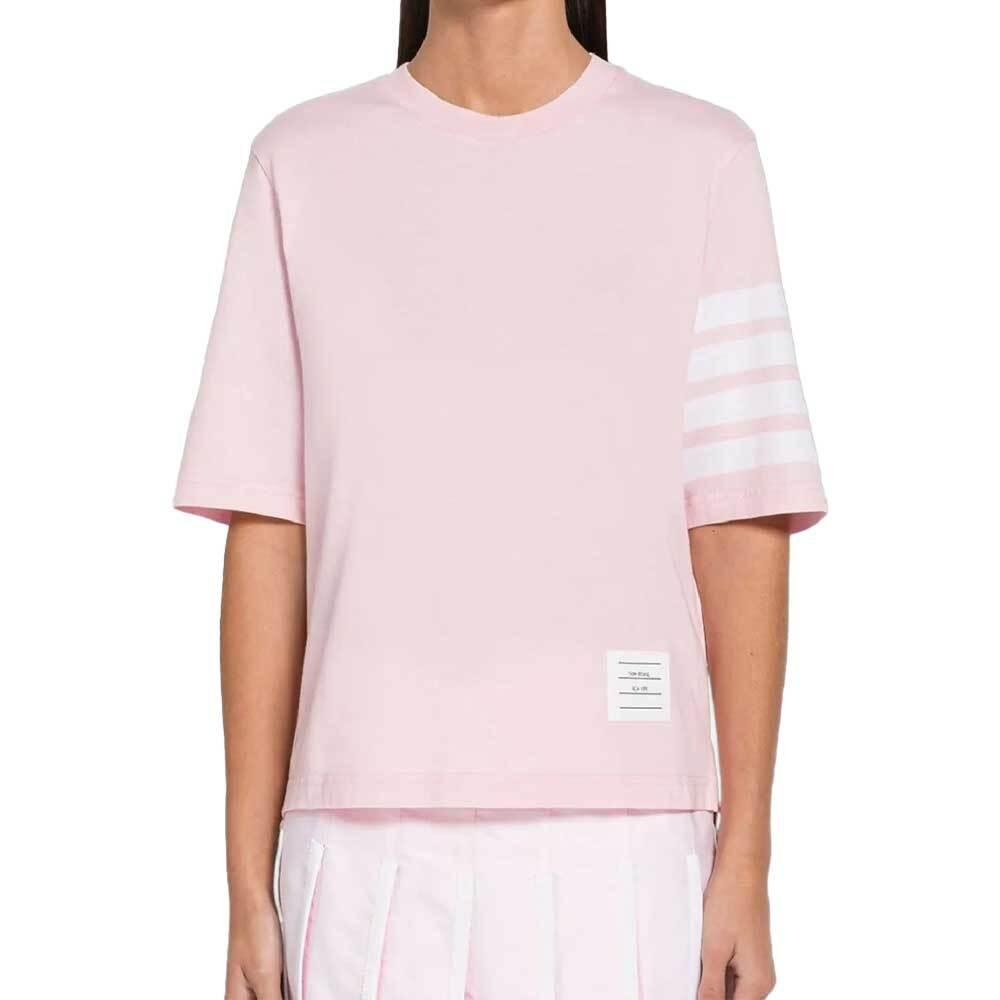 THOM BROWNE Men's Short Sleeve Textured 4-Bar T-Shirt MJS296A J0248 680
