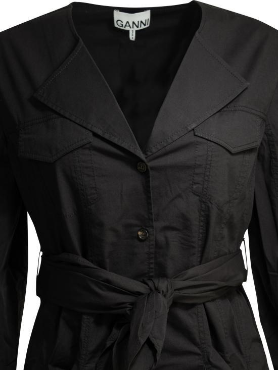 GANNI Black Midi Dress A1030479 099 BLACK DOM
