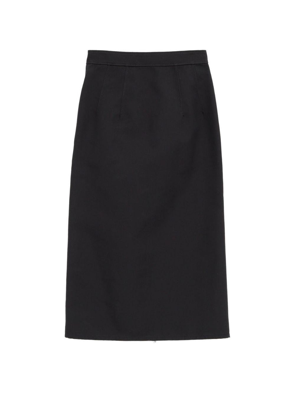 Bottega Veneta Black Wool Midi Skirt