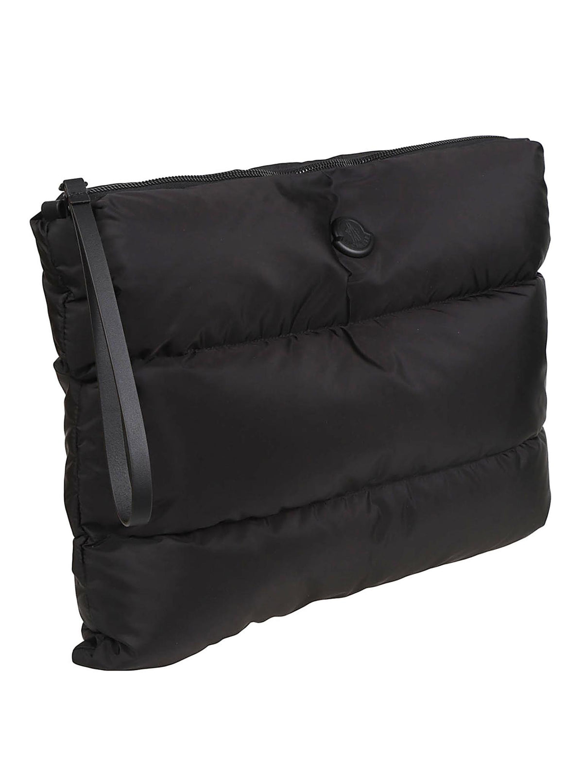 Moncler Black Leather Clutch Bag for Men