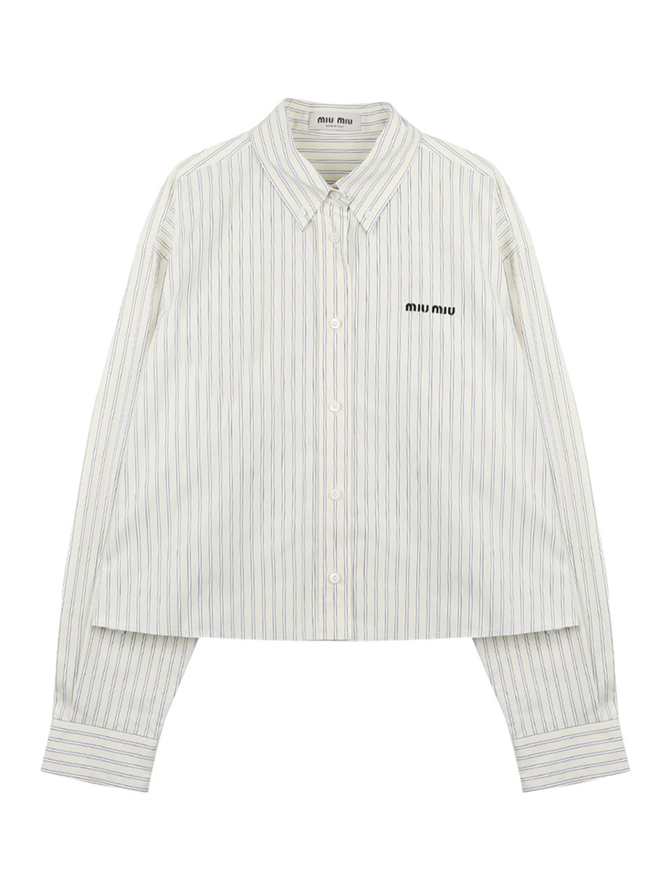 Miu Miu Stripe Poplin Shirt MK1659 180U F0061