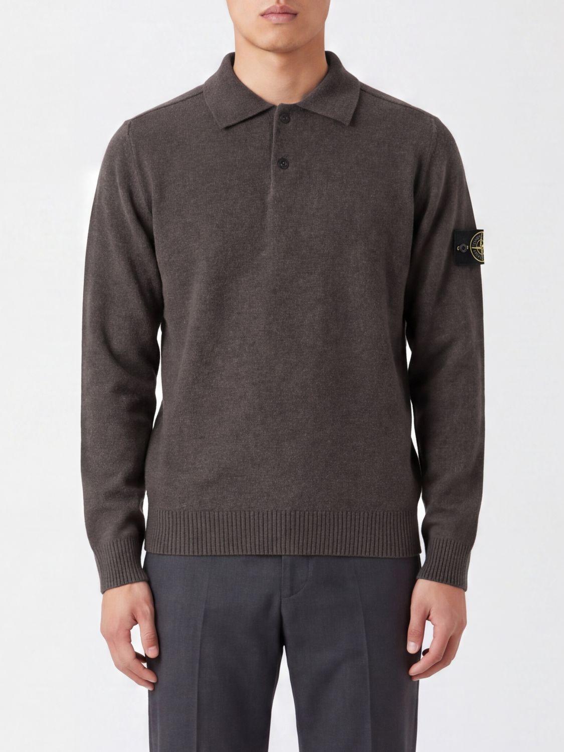 STONE ISLAND Green Wool Turtleneck Knit Sweater for Men