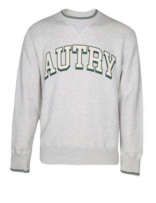 AUTRY Heavy Jersey Long Sleeve T-Shirt White Green Men’s Sweatshirt