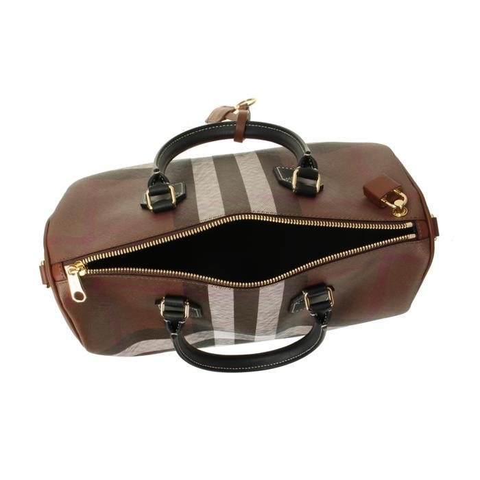 BURBERRY Medium Check Bowling Bag Tote