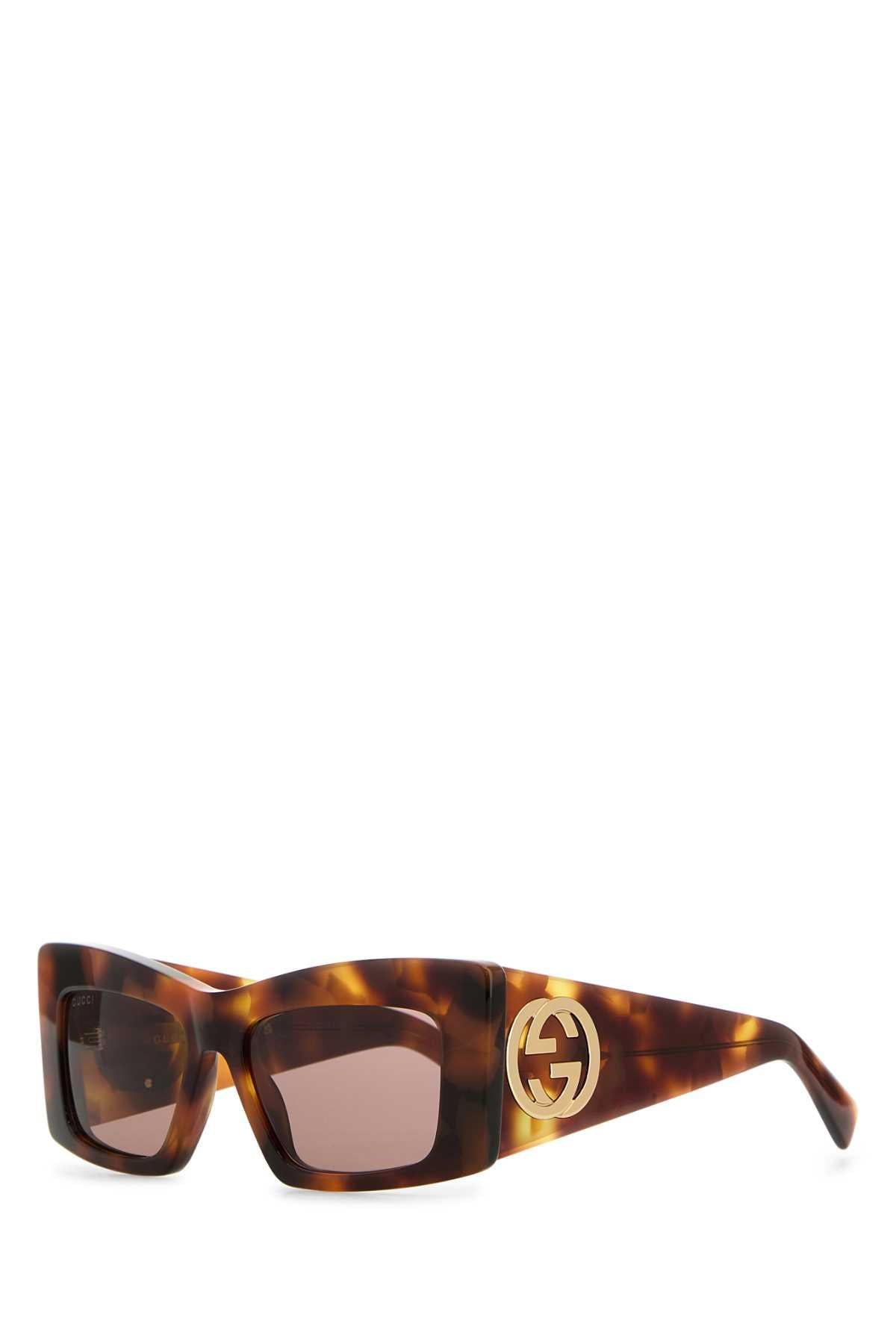 GUCCI Brown Acetate Cat-Eye Sunglasses