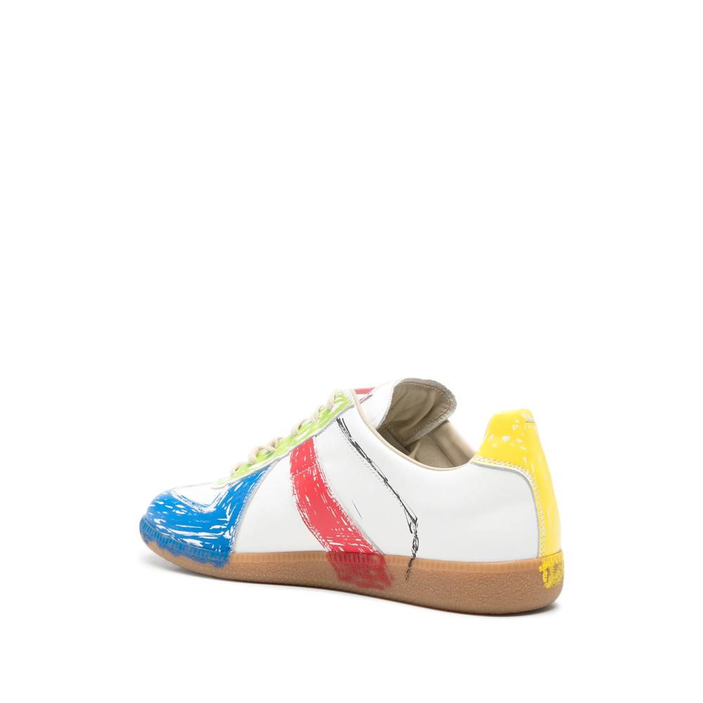 Maison Margiela White Leather Low-Top Sneakers