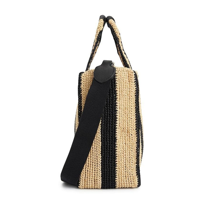 HELEN KAMINSKI Woven Raffia Tote Bag BAG51902 NATURAL CHARCOAL
