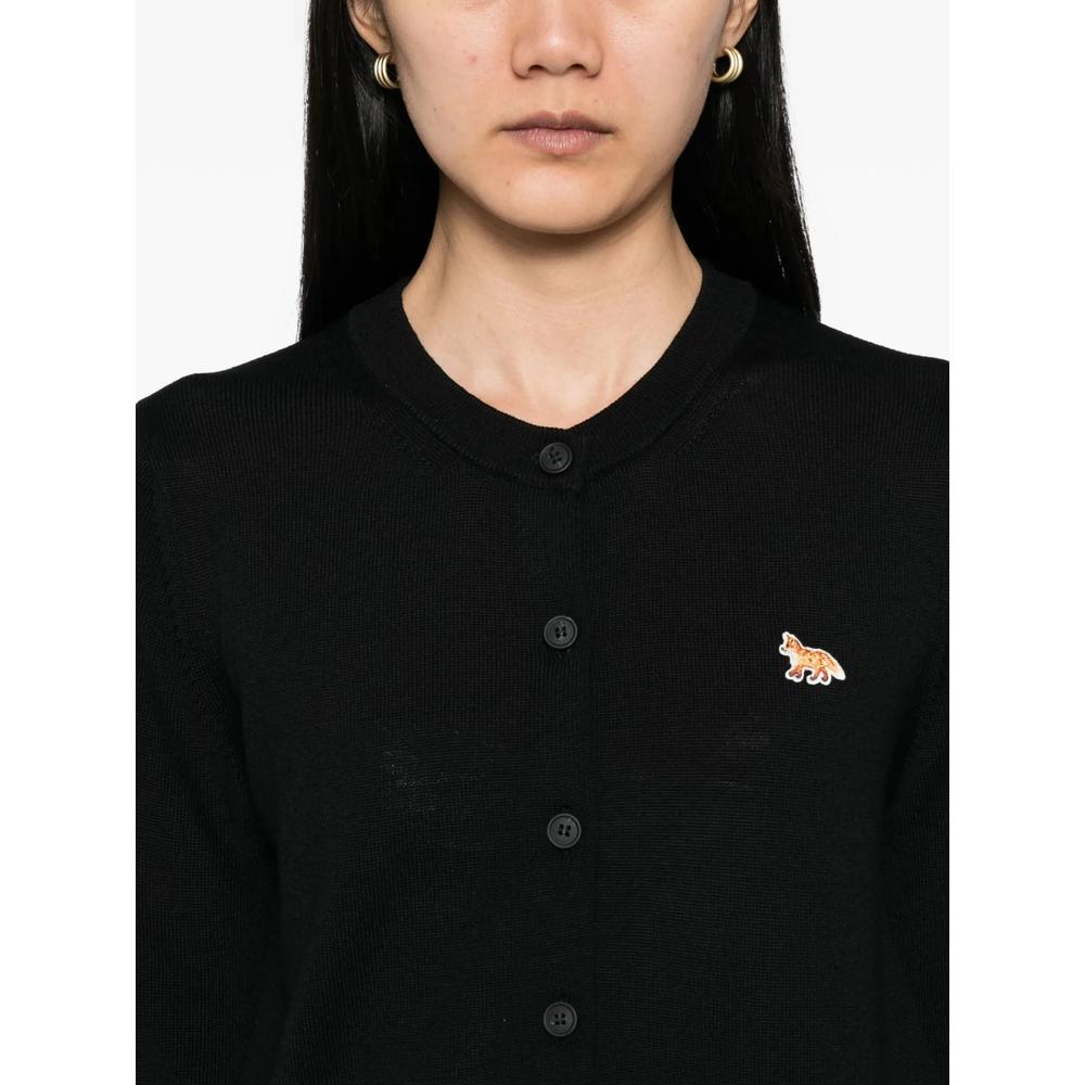 Maison Kitsune Black Wool Knit Cardigan