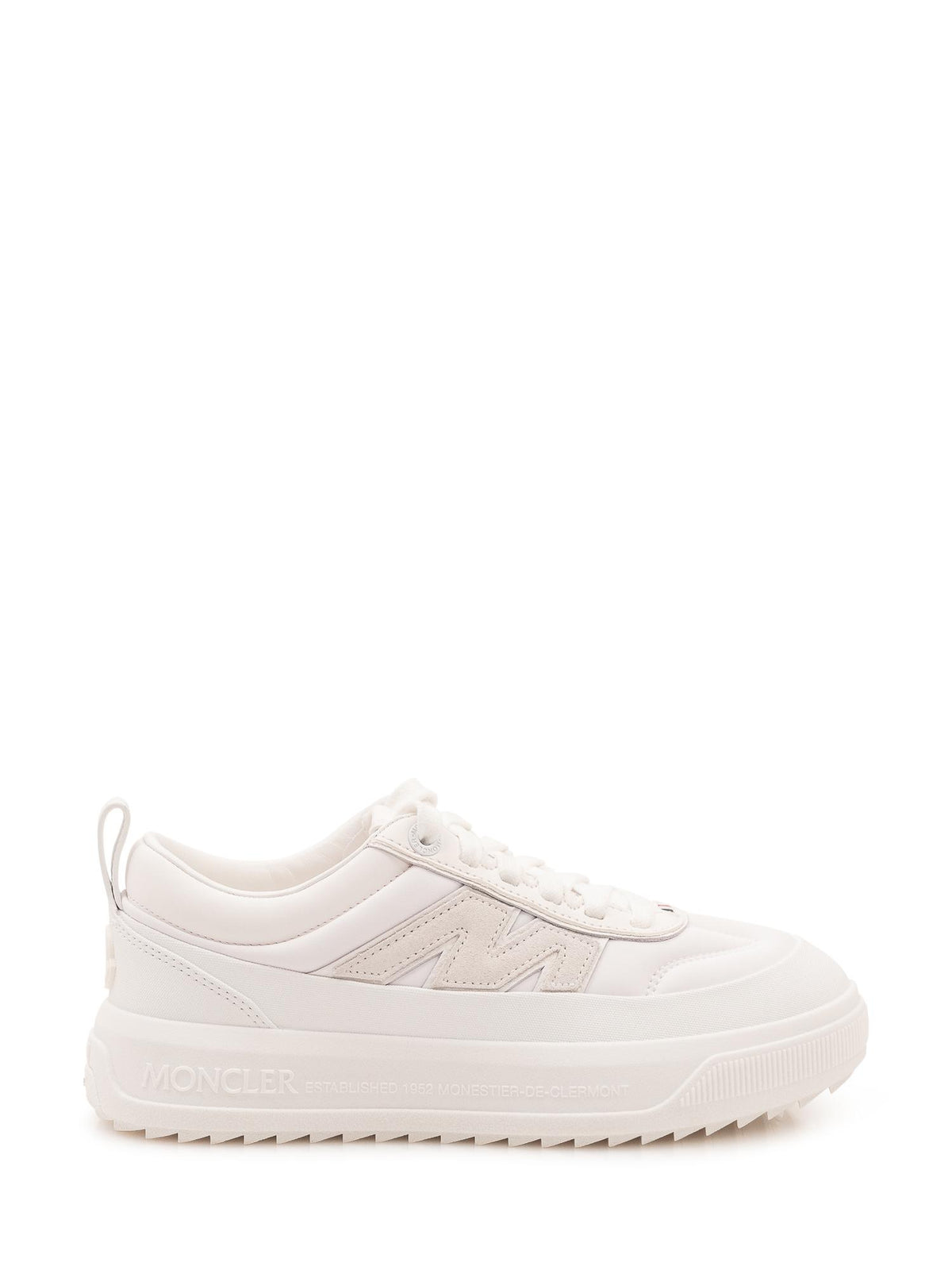 Moncler White Leather Low-Top Sneakers