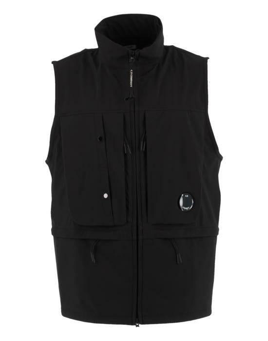 CP Company Shell-R Hooded Vest with Lens Detail Black