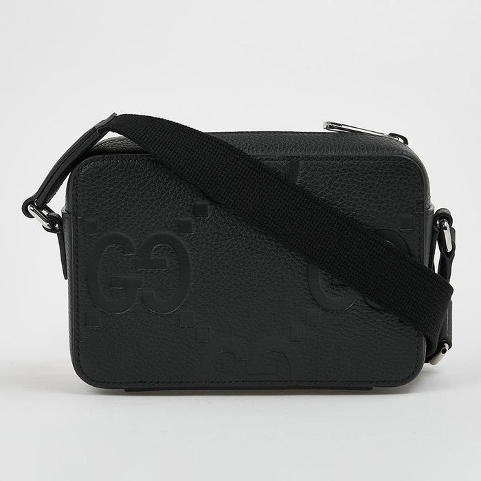 GUCCI Men’s GG Jumbo Leather Mini Crossbody Bag Black