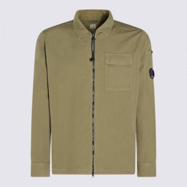 CP Company Organic Cotton Gabardine Lens Zip Overshirt Long Sleeve