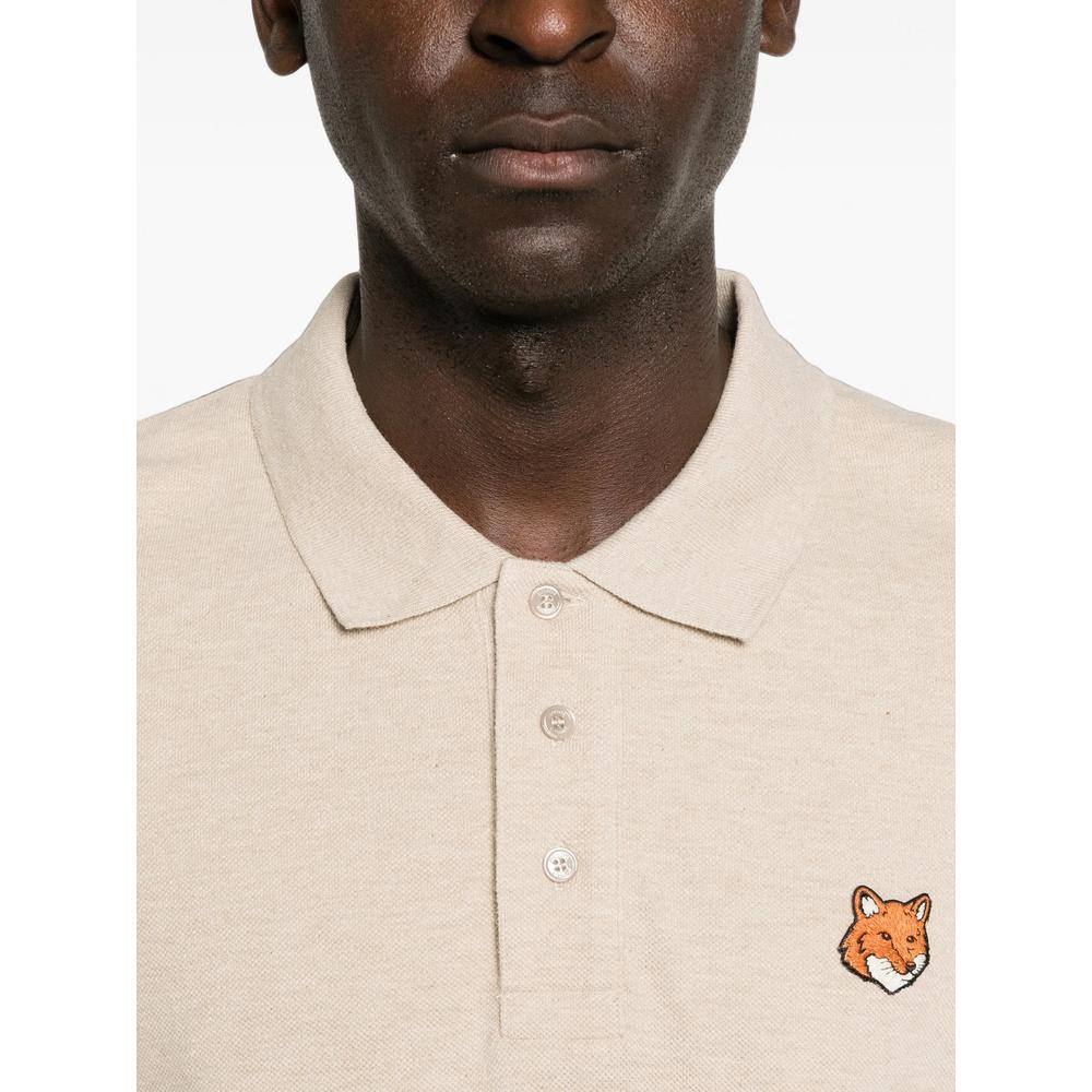 Maison Kitsune Cotton Pique Polo Shirt for Men Navy
