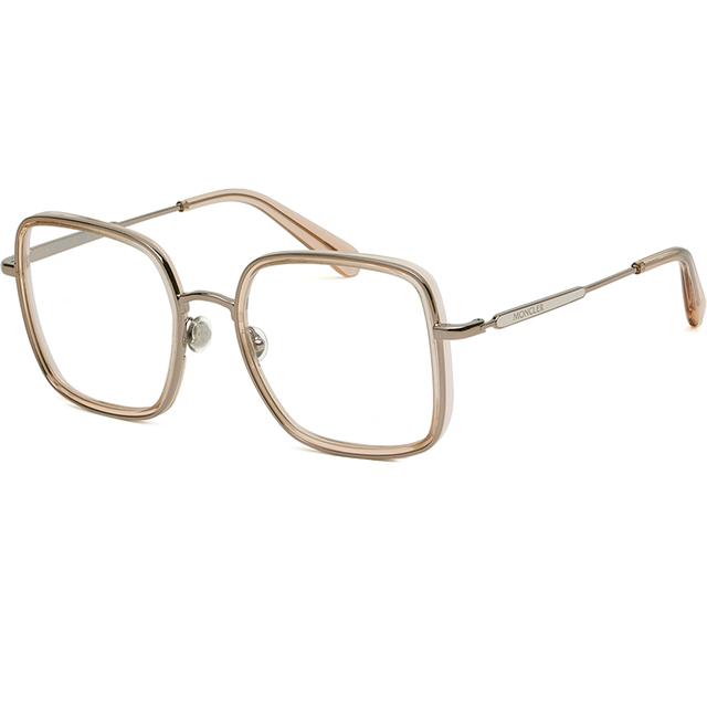 Moncler Square Transparent Soltex Oversize Metal Eyeglass Frames ML5154 072