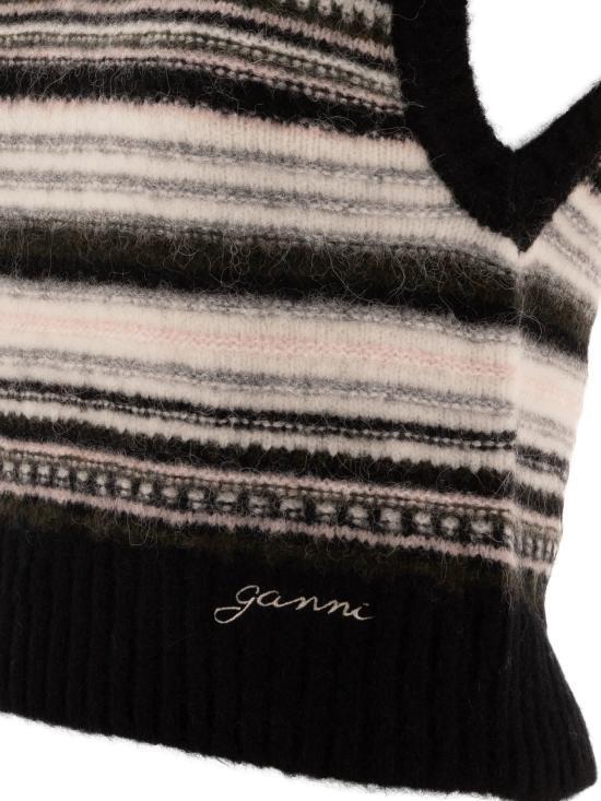 GANNI Stripe Knit Vest K2327099
