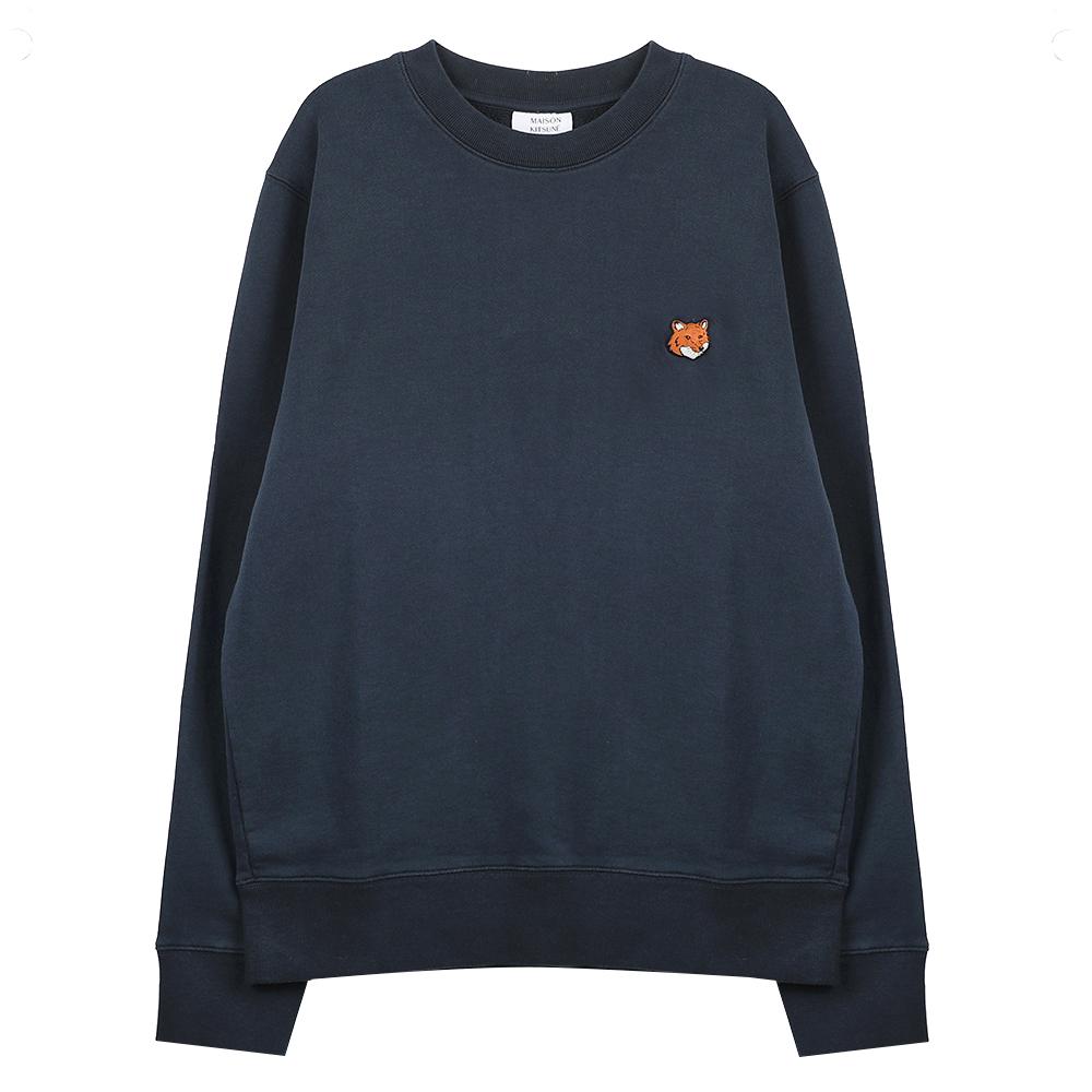 Maison Kitsune Fox Head Regular Sweatshirt Men’s Navy Cotton PM00303 KM0340 0413