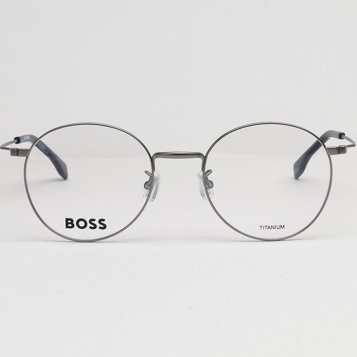 HUGO BOSS Titanium Round Eyeglass Frames Unisex Lightweight Gray BOSS1514 G R81