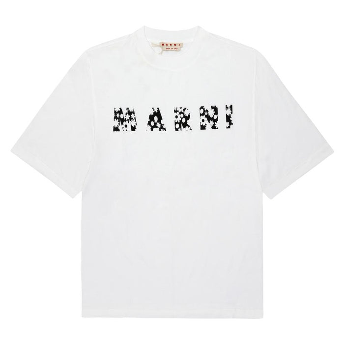 Marni Pop Field Flower Logo Short Sleeve T-Shirt for Wom THJET49P15 USCX50 FLW01