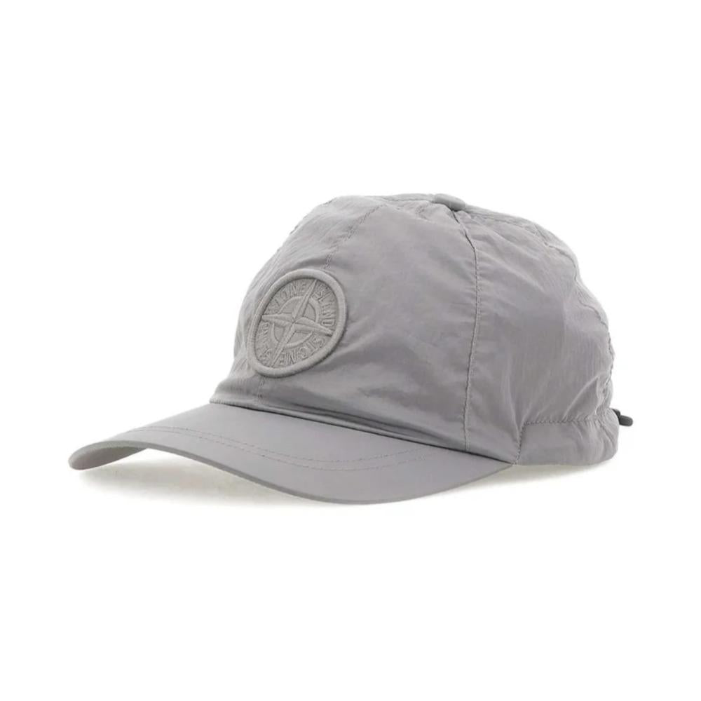 STONE ISLAND Pearl Gray Nylon Metal Cap 9100011 S0076 V0061