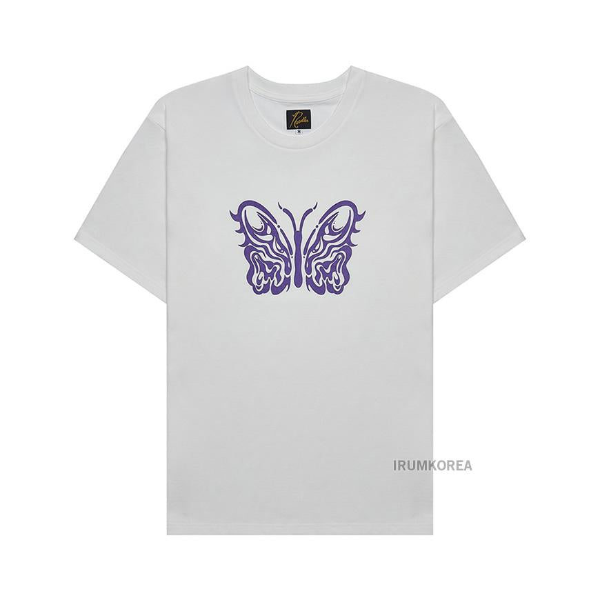 NEEDLES Men’s Short Sleeve Crewneck T-Shirt QV433A OFF WHITE