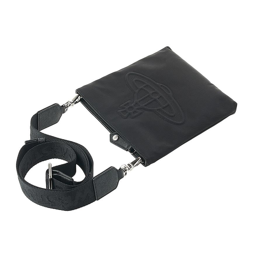 Vivienne Westwood Men’s Square Crossbody Bag Black Leather