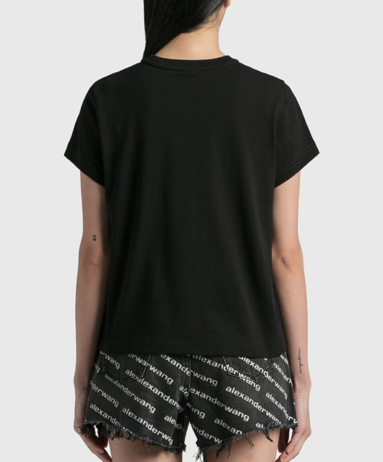 ALEXANDER WANG Essential Jersey Logo Print Short Sleeve T-Shirt 4CC3221358