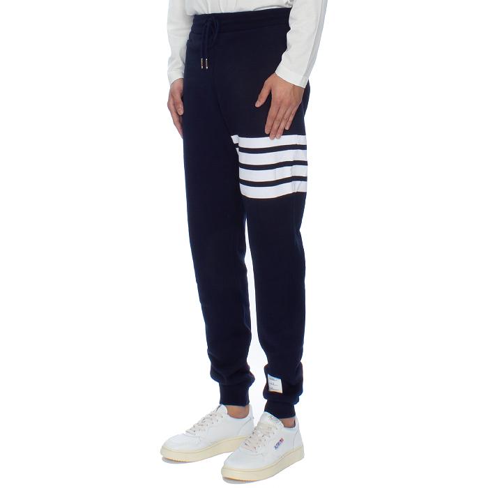 THOM BROWNE Classic Loopback Four-Bar Sweatpants Navy
