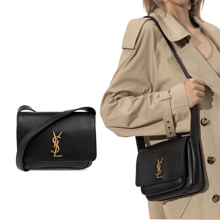 Saint Laurent Niki Vassace Bag Black Leather Shoulder Bag