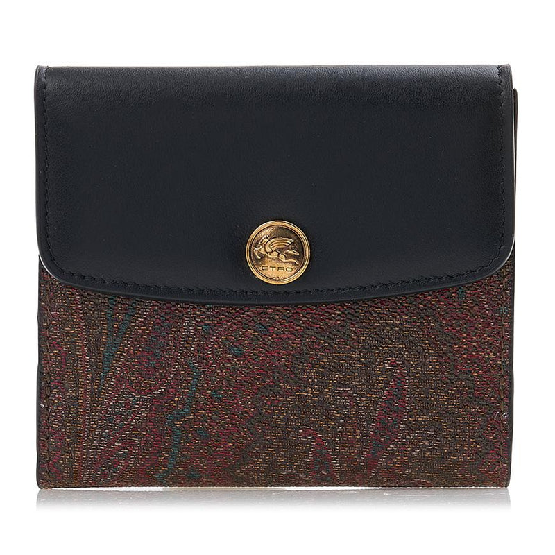 Etro Paisley Leather Compact Wallet for Women