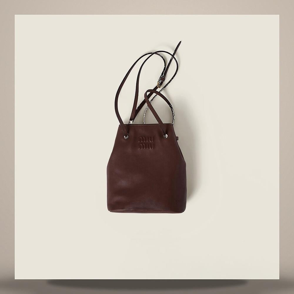 Miu Miu Nappa Leather Mini Crossbody Bag Navy