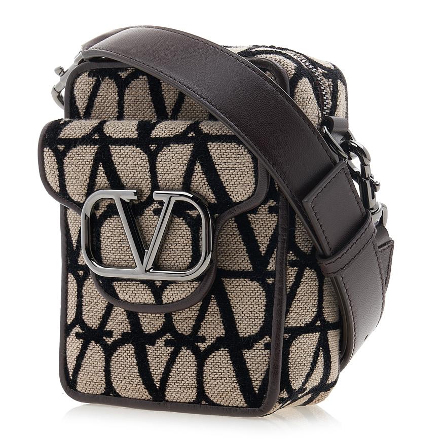 VALENTINO Garavani Iconography V Logo Leather Phone Crossbody Bag