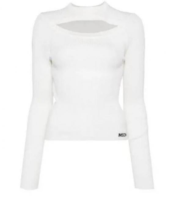 MSGM Ribbed Viscose Crewneck Knit Sweater 3741MDM227 247783 01