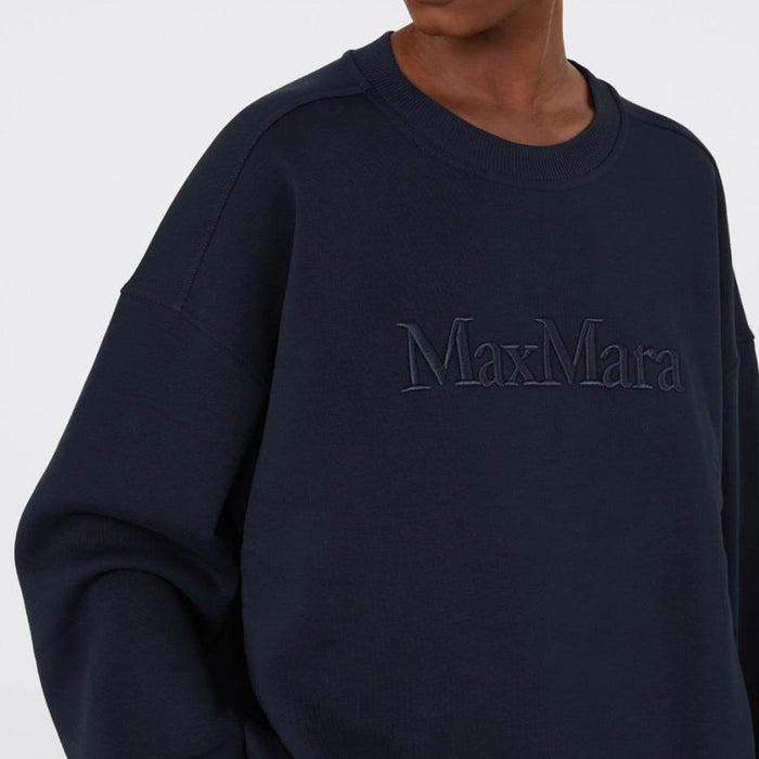 Max Mara Monza Logo Cotton Sweatshirt for Women 004