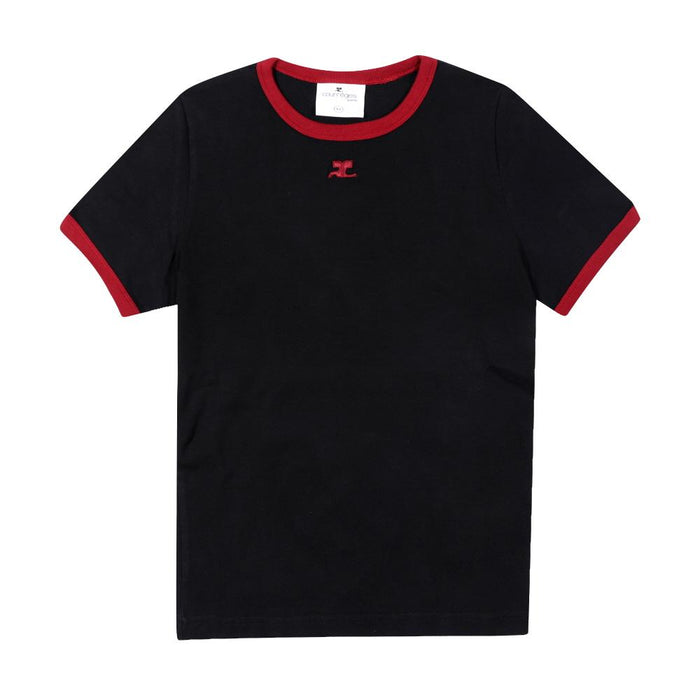 courreges Contrast Logo Ringer Short Sleeve T-Shirt for Wo 125JTS017 JS0203 B087