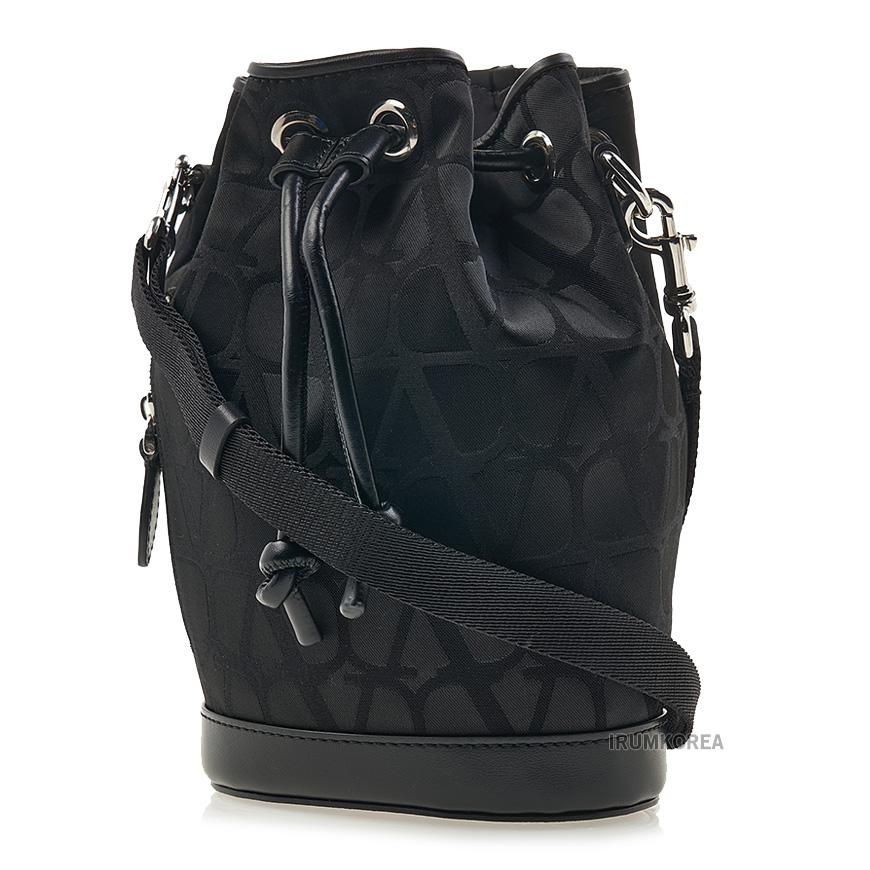 VALENTINO Garavani V Logo Jacquard Mini Shoulder Bag Black