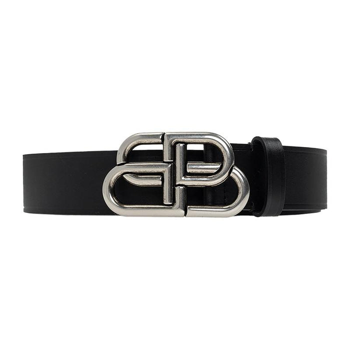 BALENCIAGA BB Logo Large Black Leather Men’s Belt