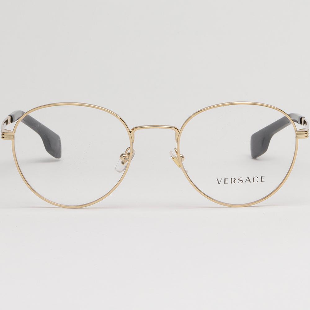 Versace Round Metal Gold Frame Eyeglasses Unisex Accessories VE1279 1002