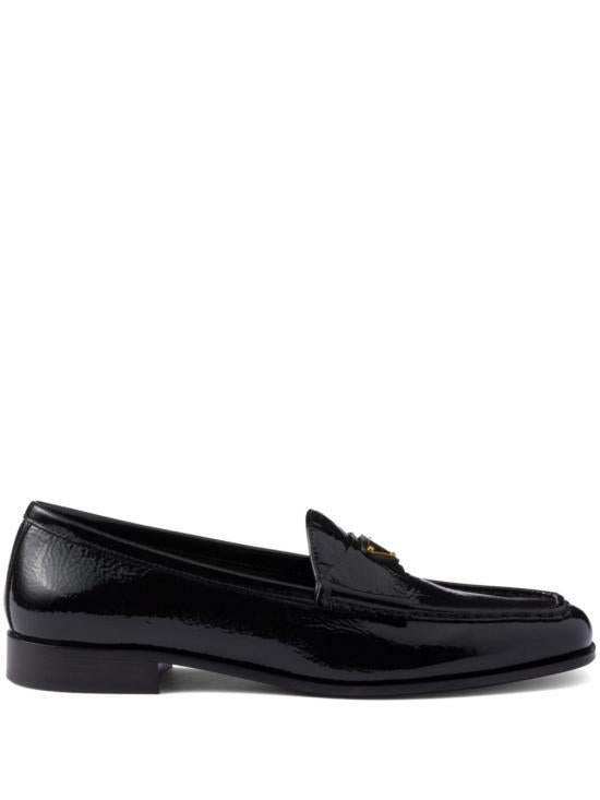 PRADA Naplak Patent Leather Loafers Black