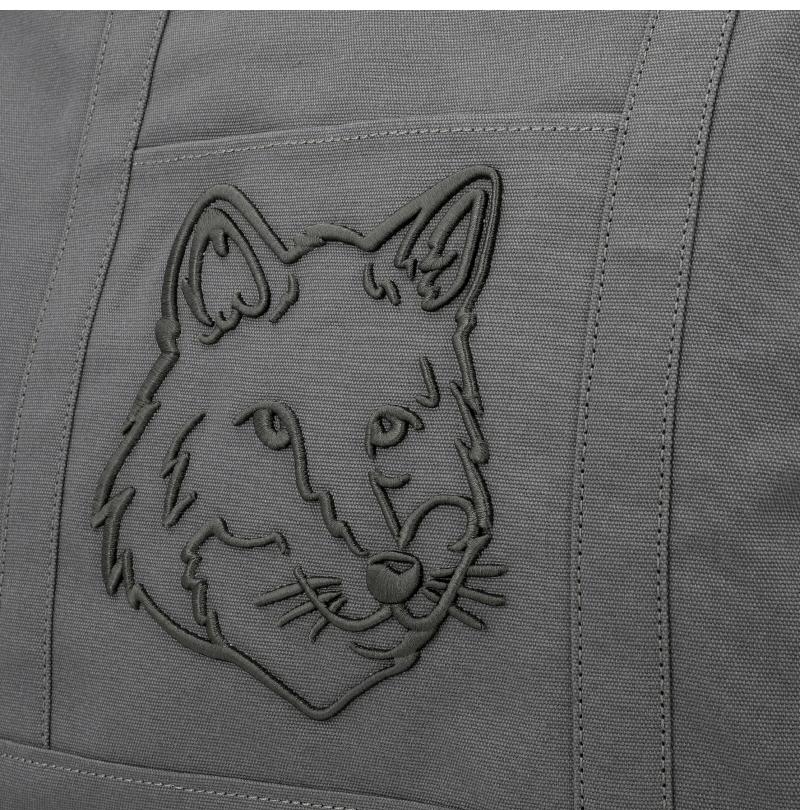 Maison Kitsune Canvas Unisex Tote Bag White