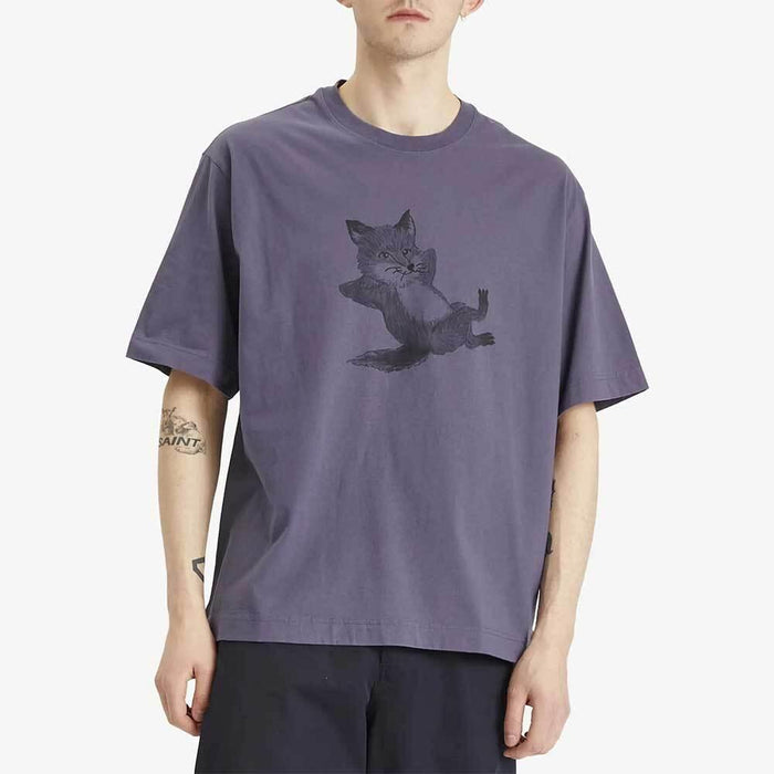Maison Kitsune Regular Chillax Logo Short Sleeve T-Shirt Men's Navy