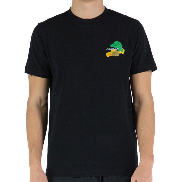 OFF WHITE Brush Arrow Slim Fit T-Shirt Black White Men’s