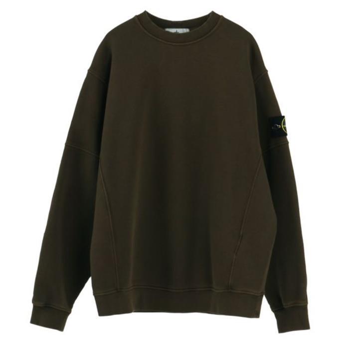STONE ISLAND Logo Patch Oversized Sweatshirt Men’s Green Cotton